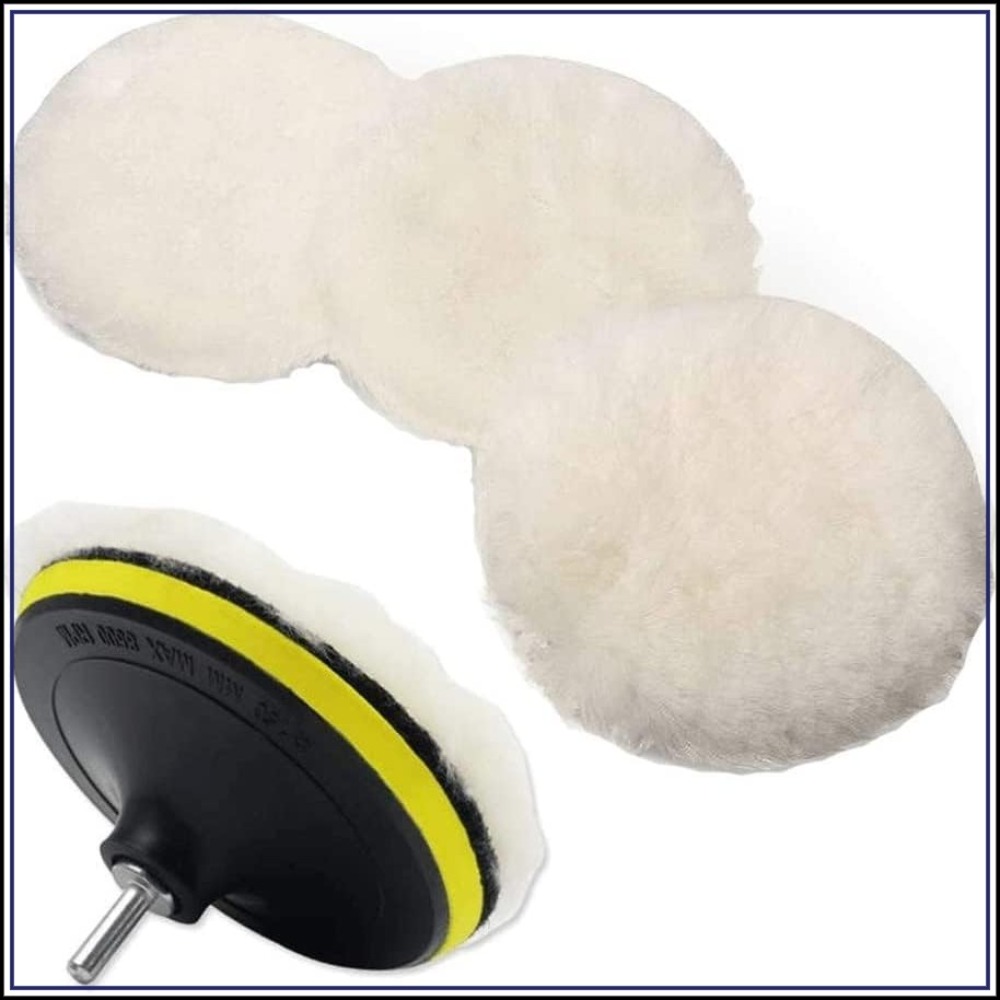 Polish Pad Set Buffer - 6 Pcs 5 Inch Wool Polishing